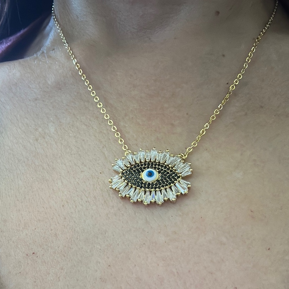 Gold Evil Eye Necklace